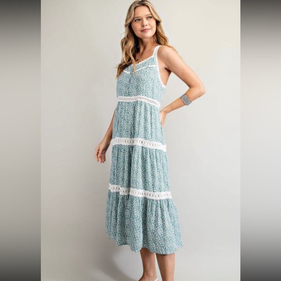 easel Dresses Blue Floral Maxi Dress Poshmark